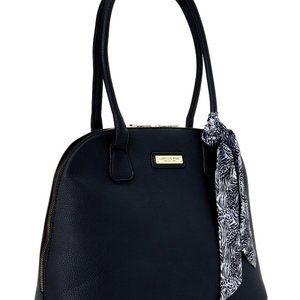 NWT LONDON FOG  NORA DOME SATCHEL BLACK